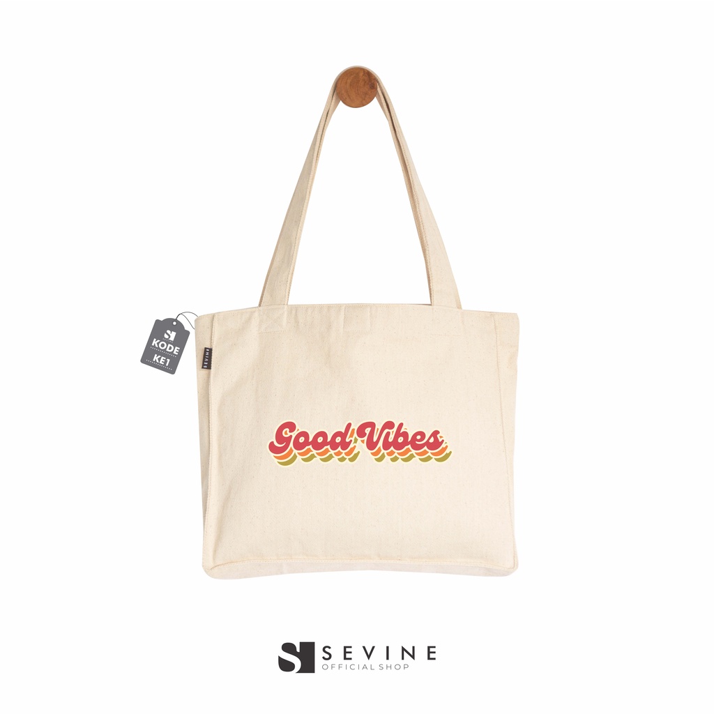 Sevine Totebag Kanvas Tas Wanita Tote Bag Dengan Kantong Laptop Kuliah Sekolah Kerja Quotes Aesthetic - KE