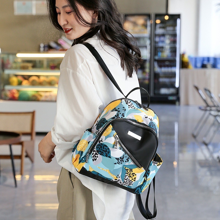 TAS RANSEL WANITA IMPORT ANTI AIR MOTIF BUNGA BIRU ZESNIA TA670B2 FASHION BACKPACK GENDONG PUNGGUNG SEKOLAH KULIAH KERJA REMAJA KEKINIAN KOREA BRANDED BATAM PREMIUM