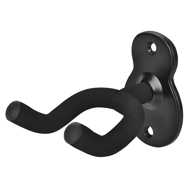 1pc Kait Gantung Dinding Bahan Metal Warna Hitam Untuk Gitar Akustik Elektrik Bass Ukulele Banjo Mandolin