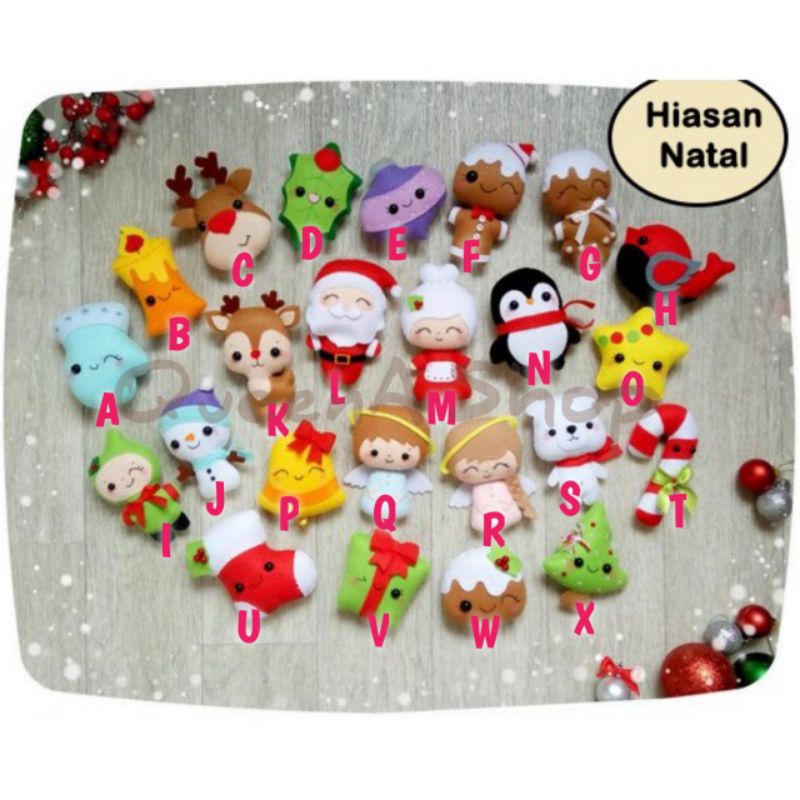hiasan flanel/ gantungan natal/ hiasan natal
