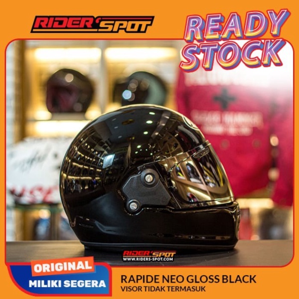 Promo perkakas Helm Motor Arai Rapide neo Gloss Black Classic Retro Helmet  Murah