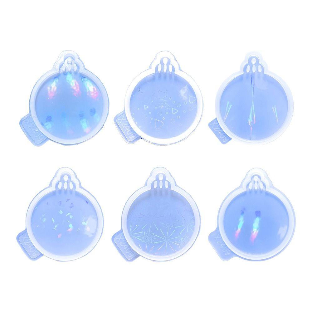 Solighter Bola Natal Cetakan Silikon Dekorasi Rumah Casting Mold Xmas Pendant Keychain Mold