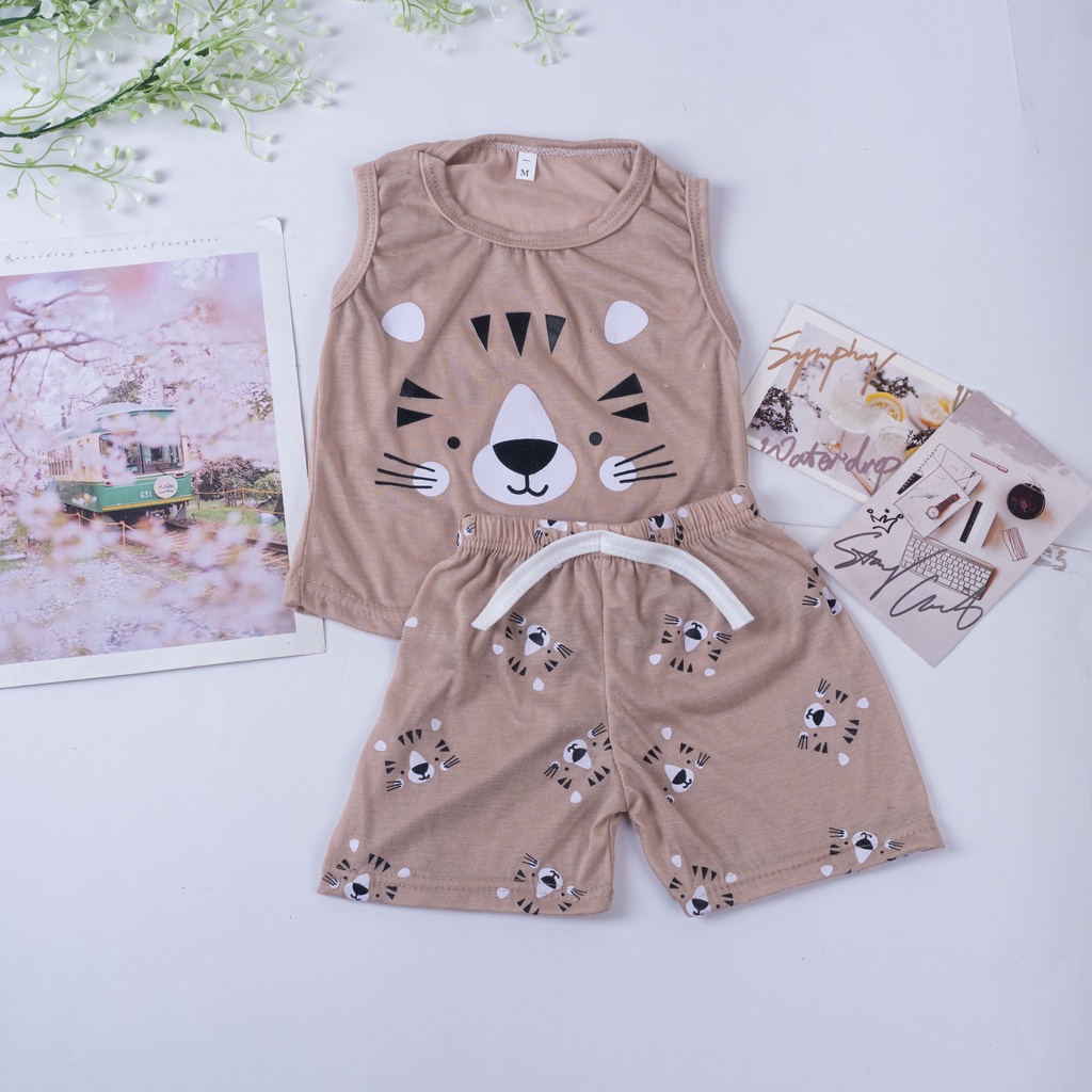 IL - Setelan Singlet Anak Cowok Animal / Set Anak Laki Laki / Setelan Anak Motif Karakter Hewan