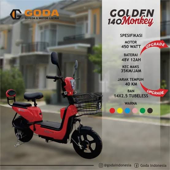 Sepeda Listrik Goda GD Golden 140 Monkey GD 140 Electric Bike 500 Watt