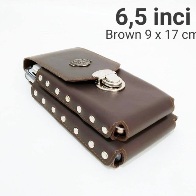 DOMPET HP 6/5 INCI TAS PINGGANG PRIA KULIT SINTETIS CASING COVER