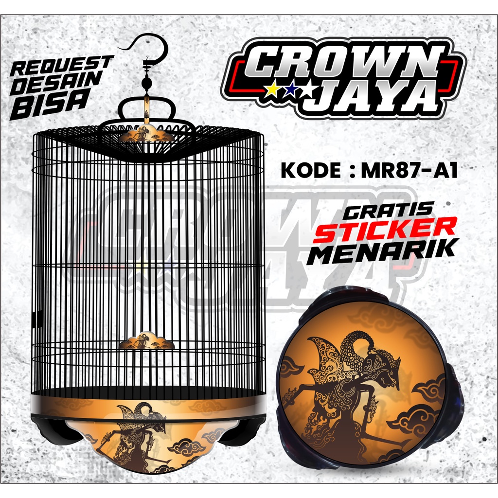 Aksesoris Stiker Sangkar Murai RADJA / Decal Tabok Murai Custom Motif / Decal Tebok Murai NO 1 2 3 M