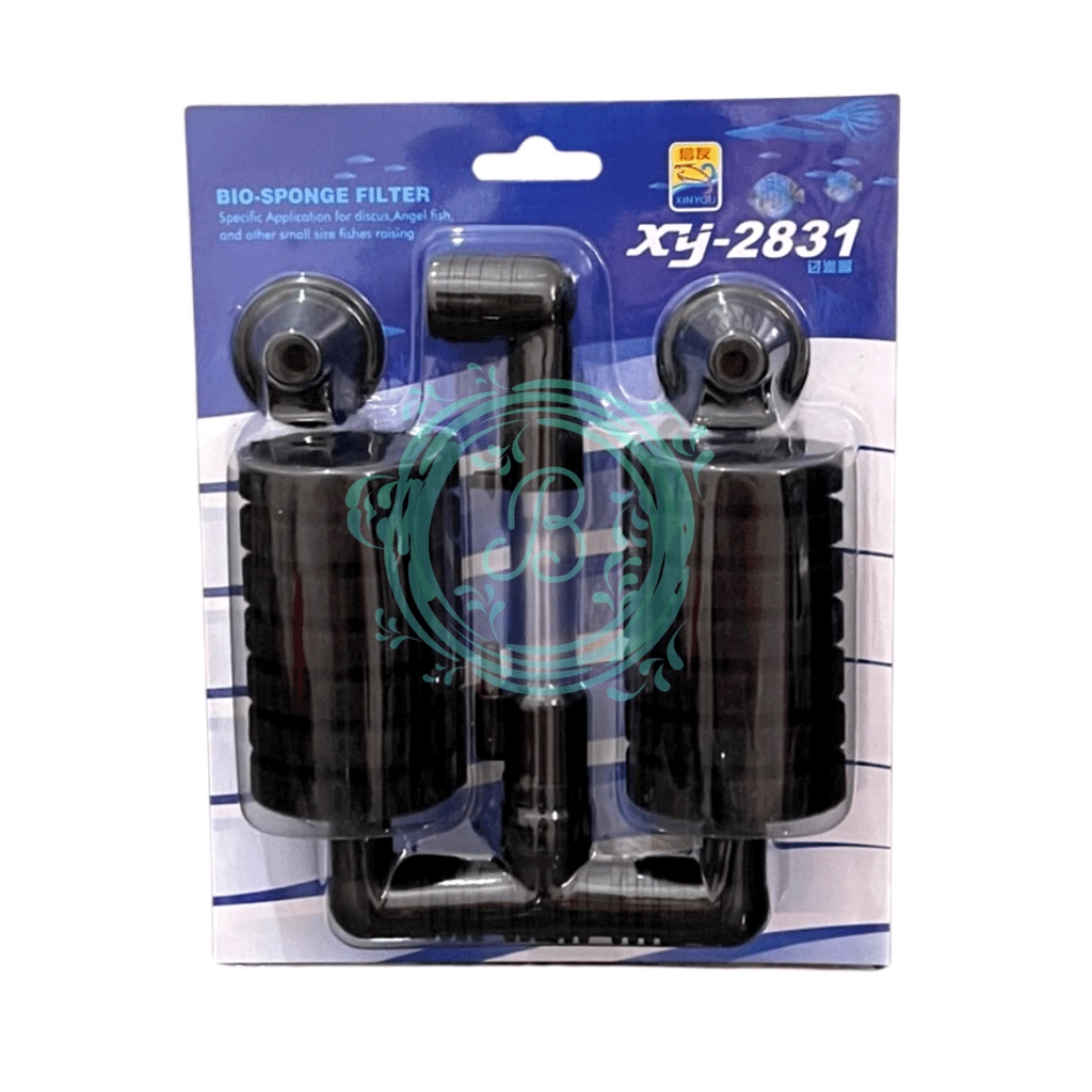 Xinyou XY 2831 Dual Bio Sponge Filter Foam Aquarium Double Busa Biofoam Spons Filtrasi Xin You