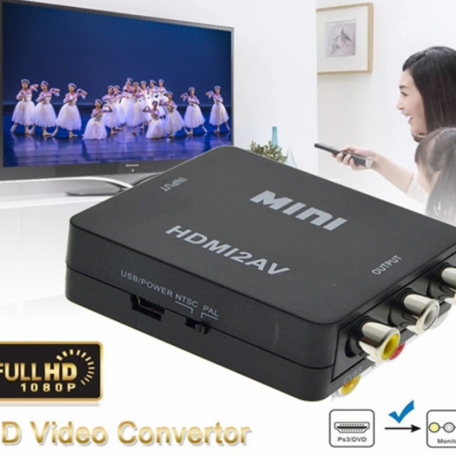 HDMI to AV RCA Converter MINI HDMI2AV MINI BOX HDMI2AV Adapter