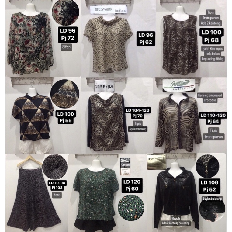 Blouse motif leopard/macan/ular animal preloved