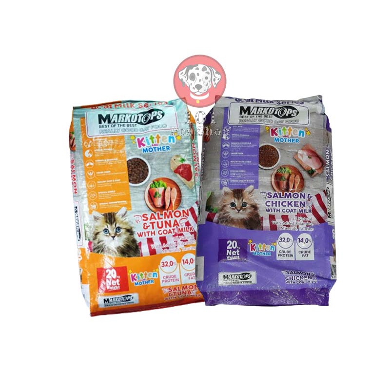 MAKANAN KUCING MARKOTOPS DRY FOOD ADULT DAN KITTEN 20KG (GOSEND &amp; GRAB)