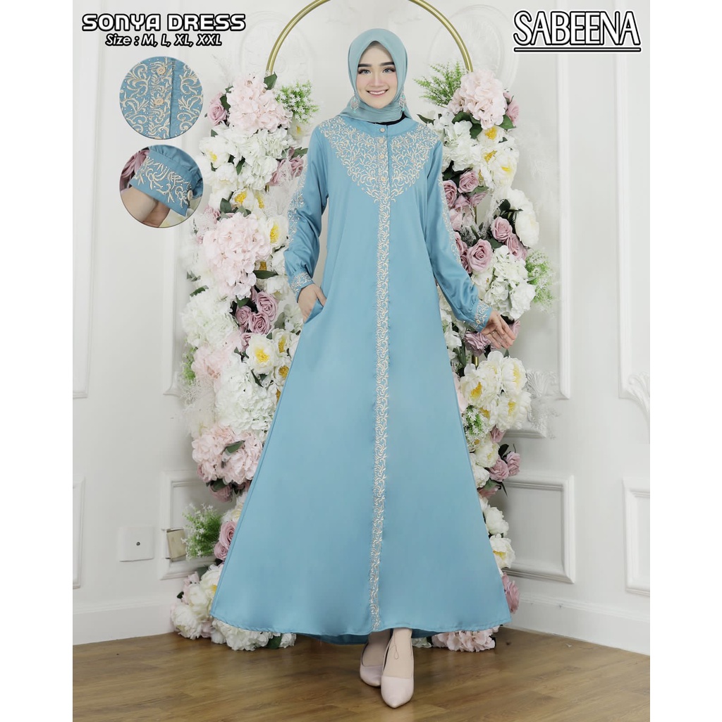 Gamis Katun Toyobo Bordir Premium//Gamis madina COD