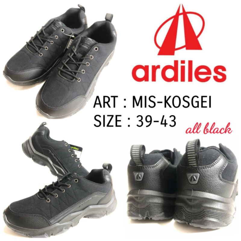 SEPATU KETS SEKOLAH ALL BLACK BY ARDILES MIS KOSEGEI 39-43.