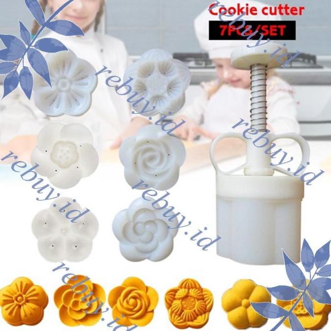 WN276 6 STEMPEL CETAKAN KUE BULAN BENTUK BUNGA UNTUK DEKORASI NATAL SDF546546ED