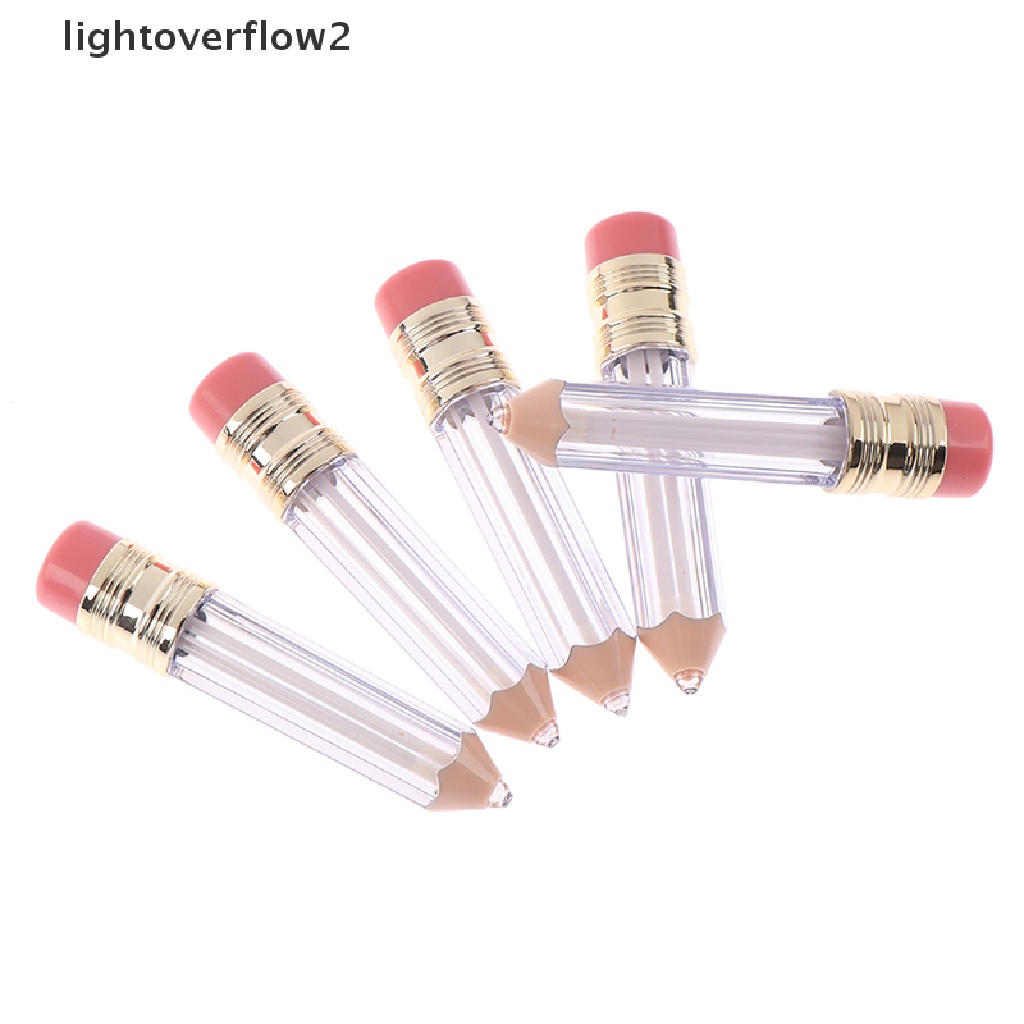 (lightoverflow2) 5pcs Botol Isi Ulang Bentuk Pensil Untuk Lip Gloss