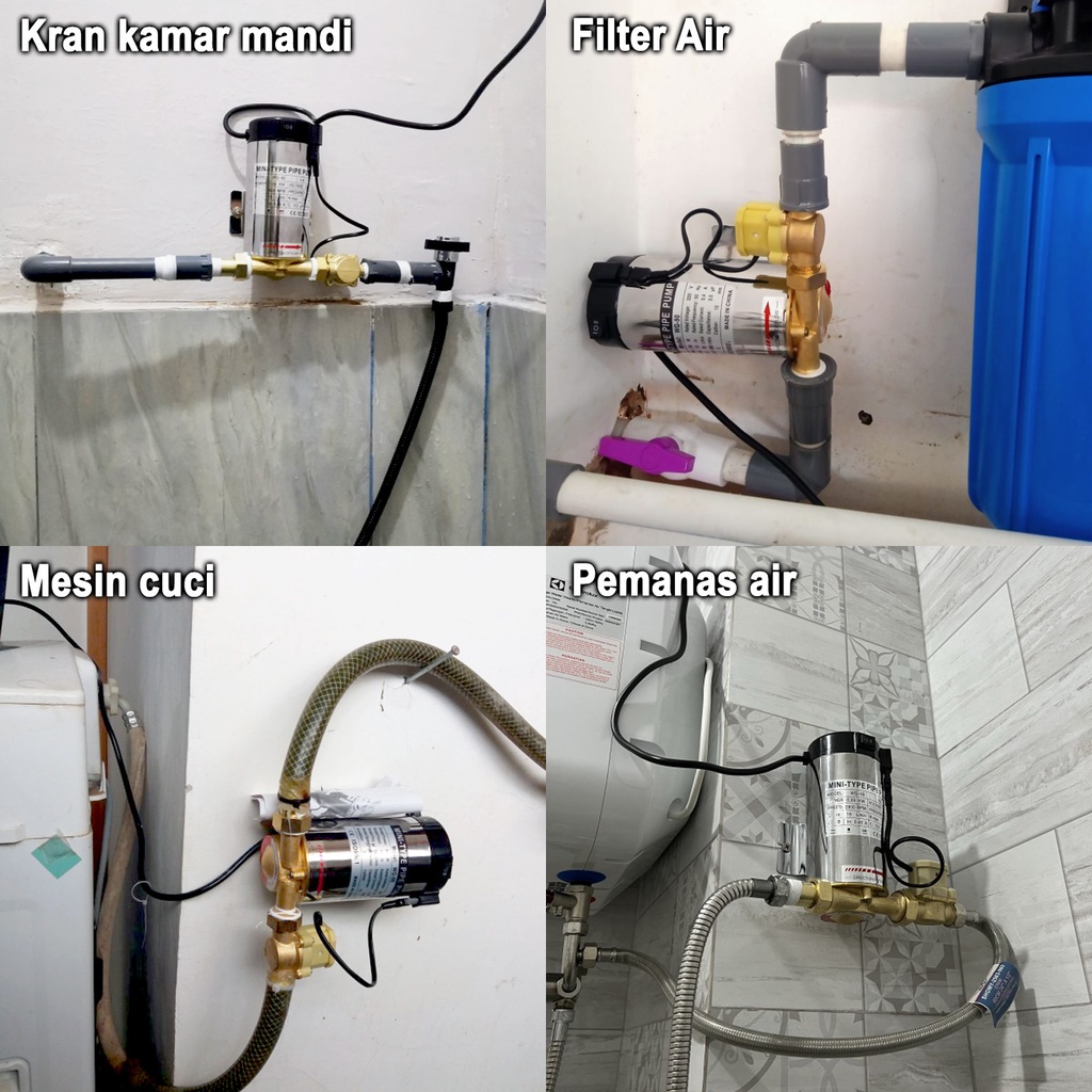 Pompa Pendorong Tekanan Air Booster Pump 100Watt Mesin Pompa Otomatis