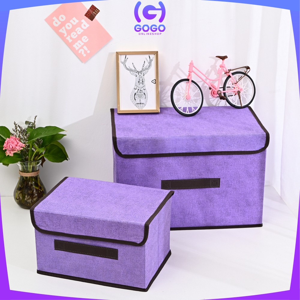 GOGO-C484 Storage Box 2in1 / Tempat Penyimpanan Serbaguna / Box Organizer Baju Kotak Mainan Anak Portable