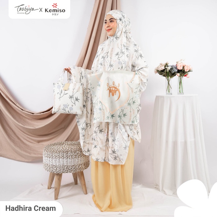 

MUKENA TAZBIYA X KEMISO HADHIRA SERIES ALLSIZE - CREAM