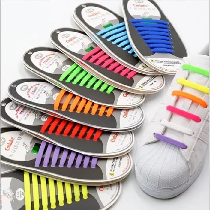 Premium Tali Sepatu Silikon Karet Elastis Shoe Laces Shoelace Silicone