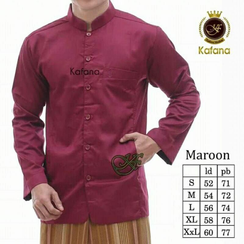 Baju Koko Terompah Putih Baju Koko Semi Jas Lengan Panjang Model Ammu Al kafi Kafana