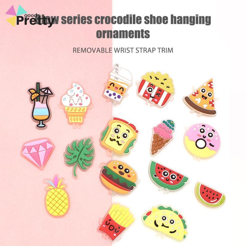 Charms Pin Bahan Pvc Glow In The Dark Desain Makanan Untuk Aksesoris Charms Fashion - PD