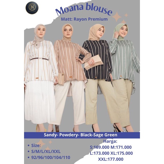 Moana Blouse size S-XXL Terbaru by Nadheera Luxury