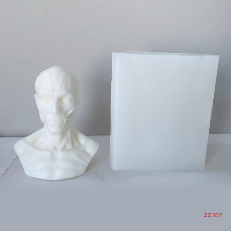 Cetakan Resin Epoksi Bahan Silikon Desain Tengkorak Tema Halloween Untuk Dekorasi