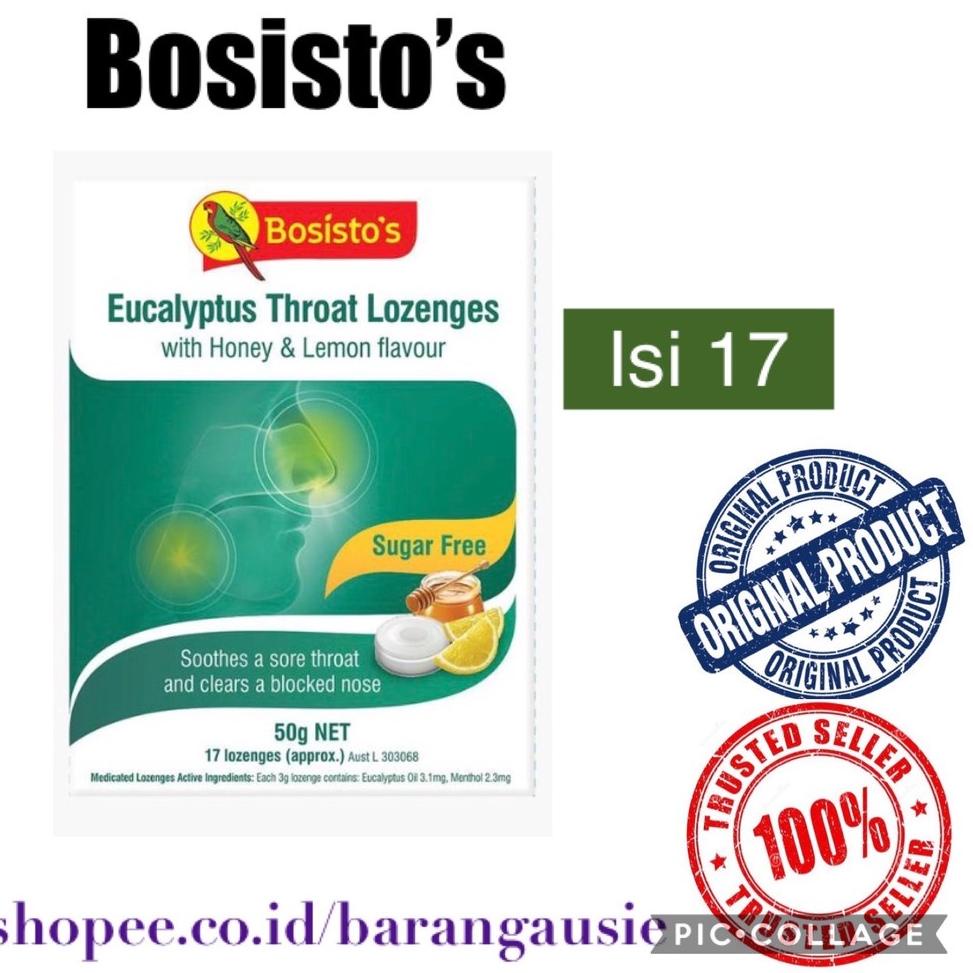 

✨TERBARU✨ Bosisto's Bosistos Eucalyptus Throat Lozenges Permen Tenggorokan 50g !!!
