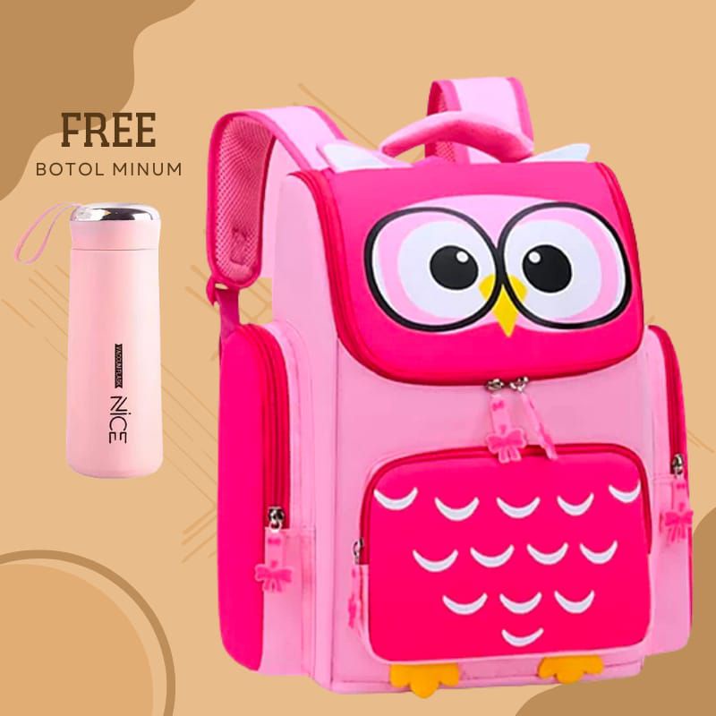 Tas Ransel Anak Sekolah Karakter Fashion OWL Ransel Anak Cewek Cowok Bisa ( COD )