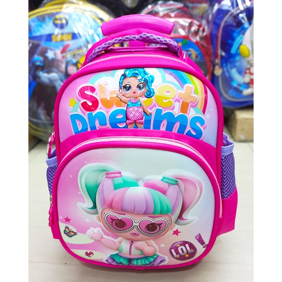PROMO TERMURAH Tas Trolley Dorong PAUD / TK 3D Motif TIMBUL ( zoom otot Love )