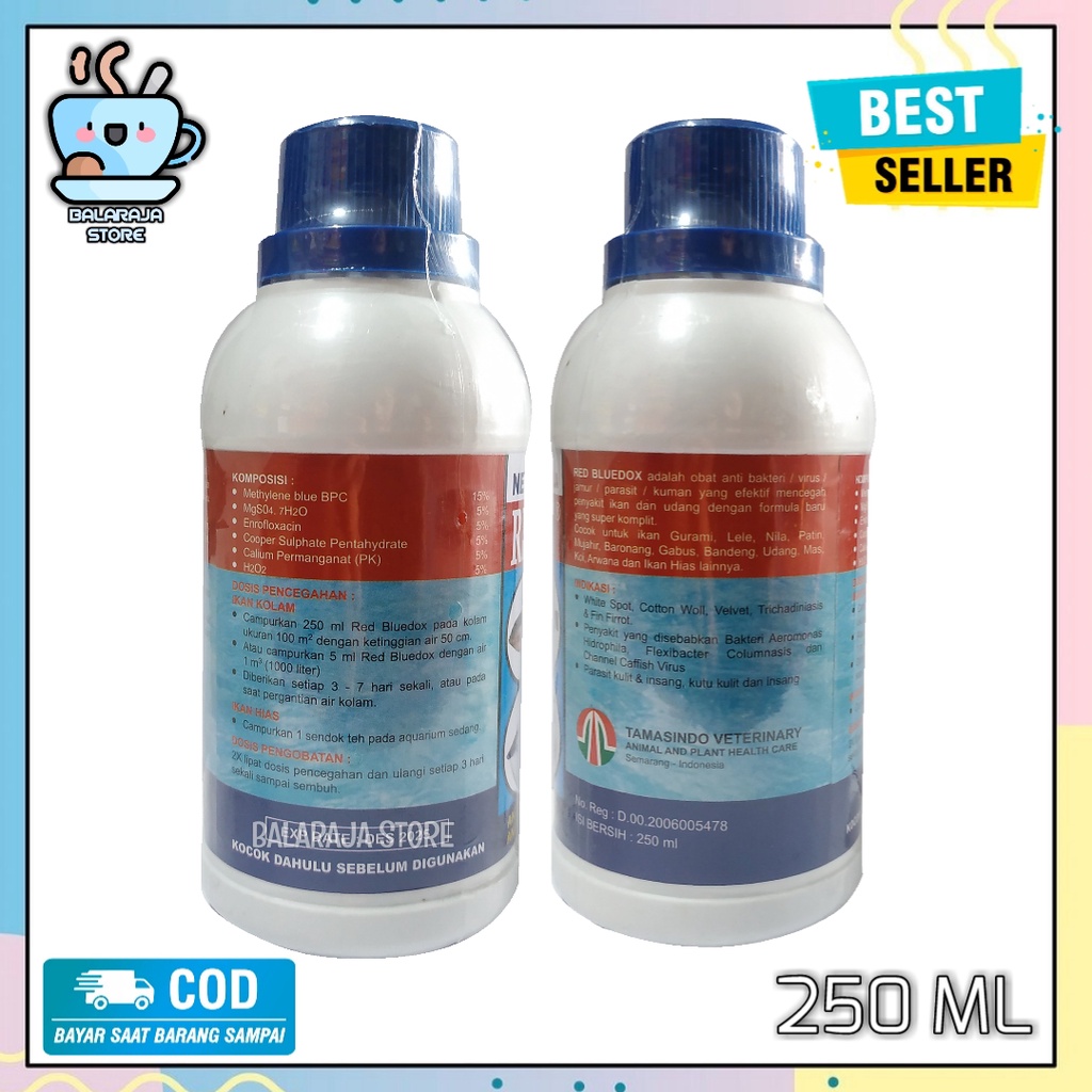 Red Bluedox 250 ml Obat Ikan Anti Jamur Parasit Bakteri Luka