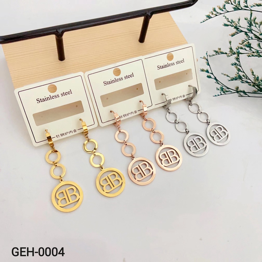 Anting Titanium Panjang (5cm) Perhiasan Fashion 0004