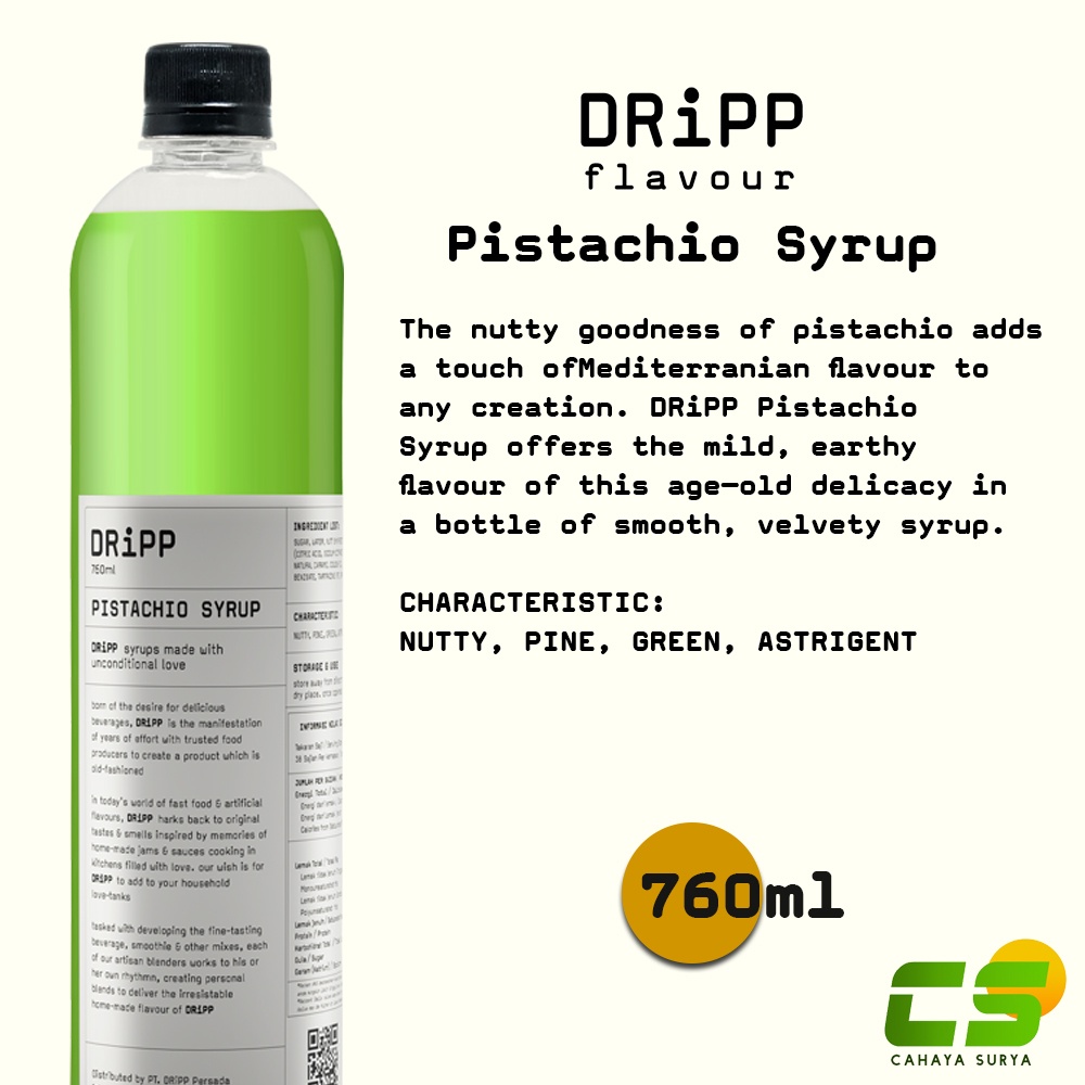 

Dripp Sirup / Syrup - Pistachio Syrup 760 ml