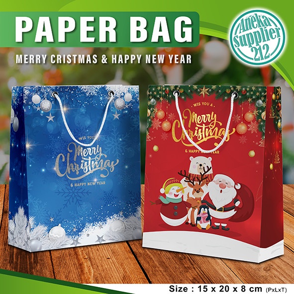 

Paper Bag Natal - Paper Bag Christmas| 15x8x20 cm Varian (5 pcs)