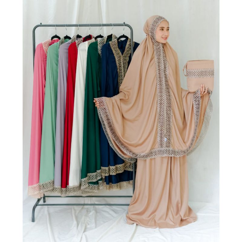 Mukena Dewasa Rayon Dubai Full Renda