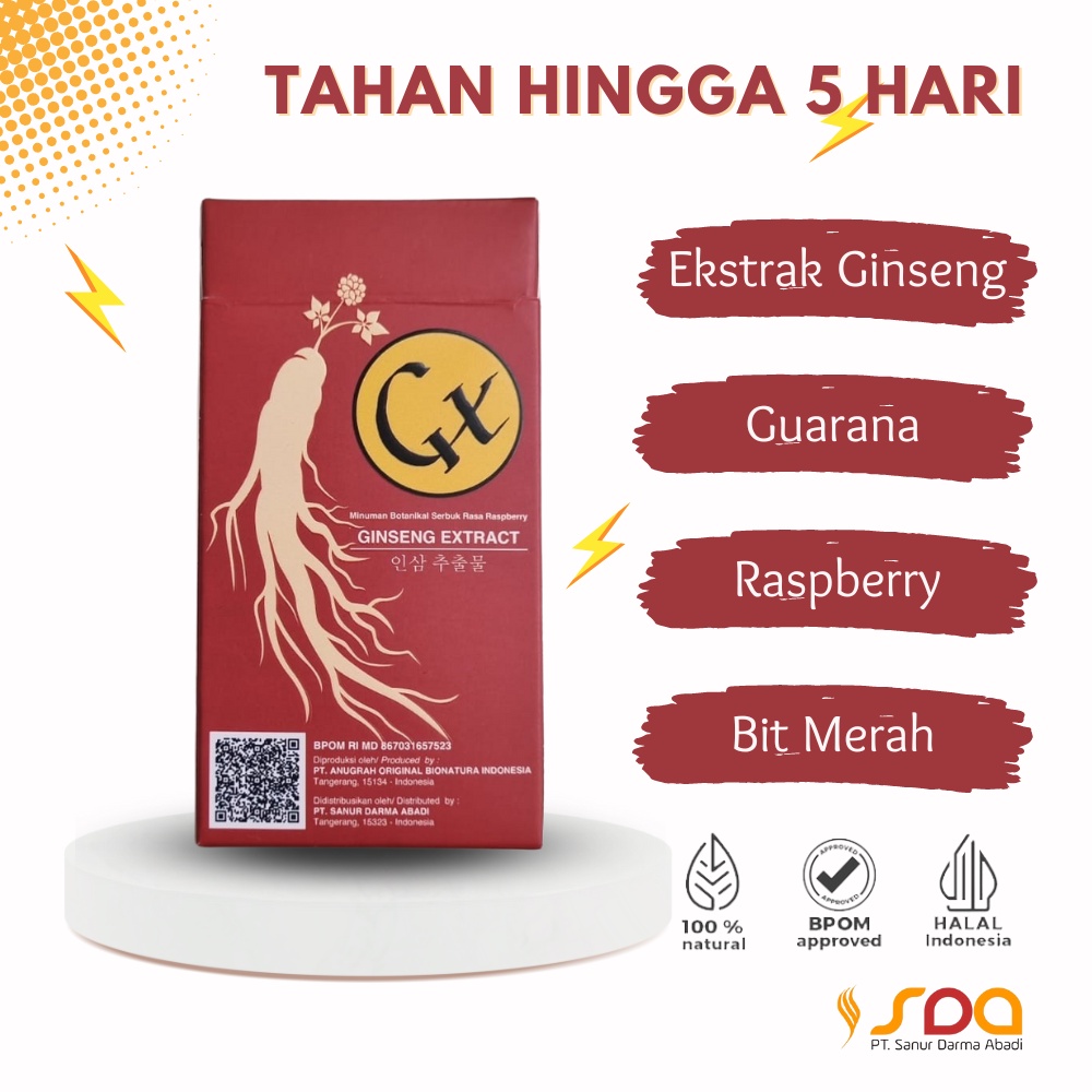 [PAKET 3 BOX] GX Minuman Ginseng Extract Raspberry - Penambah Stamina
