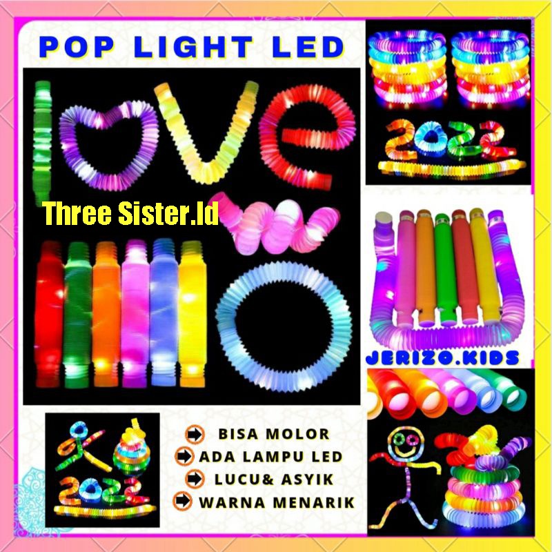 VIRAL Mainan Anak Light Up Pop Pipes LED / Fidget Pop Tubes Sensory Toys / Mainan Kreasi Selang Pipa Anak / Mainan Kreativitas AnakVIRAL  1 PCS Eceran TermurahMainan Anak Light Up Pop Pipes LED / Fidget Pop Tubes Sensory Toys / Mainan Kreasi Selang Pipa A