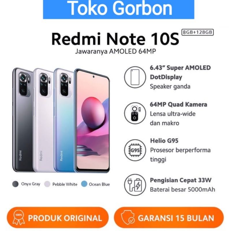 XIAOMI REDMI NOTE 10S 8/128 GARANSI RESMI