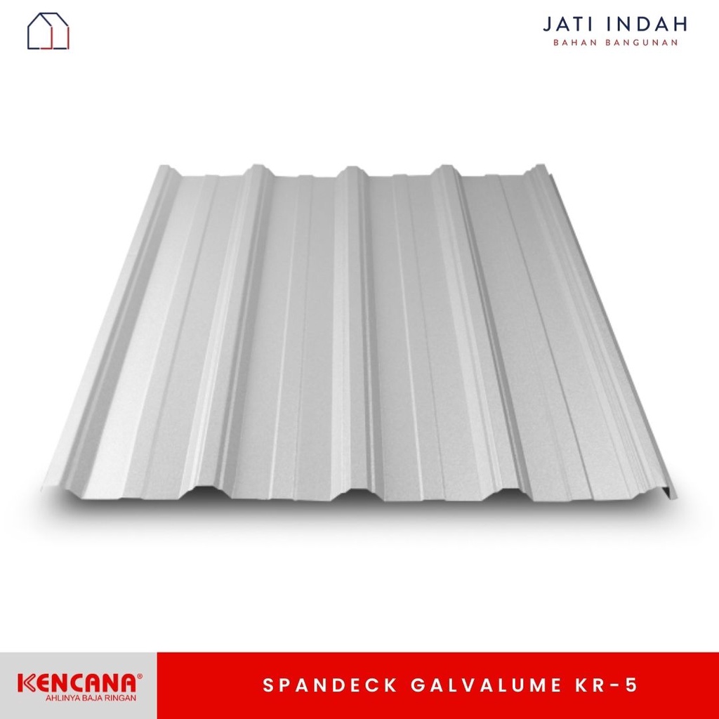 KENCANA KR-5 Atap Spandeck Galvalume / Baja Ringan (Harga Per Meter)