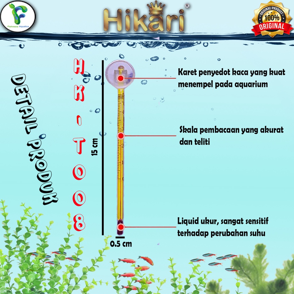 Hikari HK-T008 Thermometer suhu air aquarium