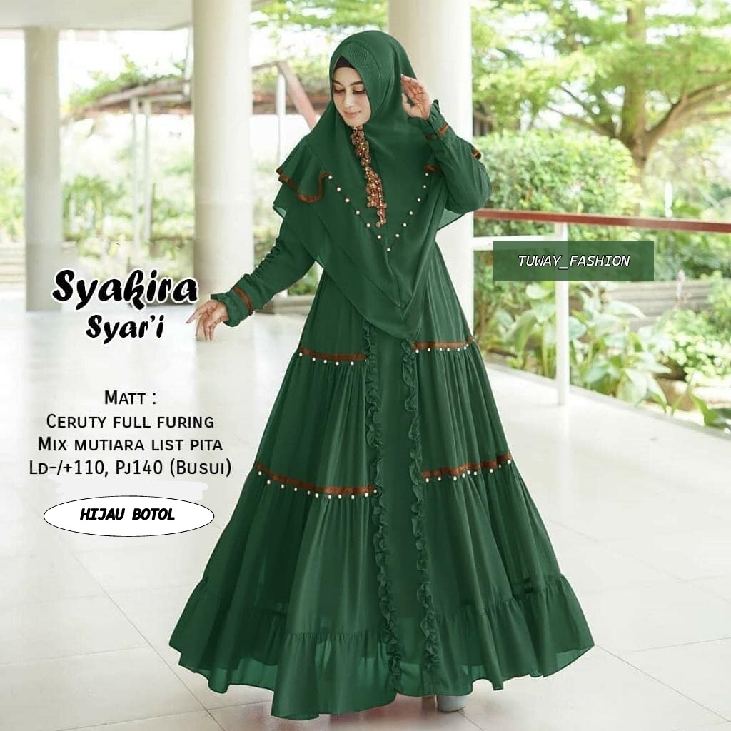 TERBARU SYAKIRA SYARI Set Muslimah / Set Syari Kekinian / Gamis Wanita Mewah / Dress Wanita Kondanga