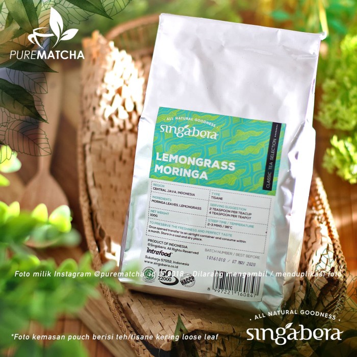 

ORIGINAL MURAH Singabera Tea - Lemongrass Moringa 100gr Teh Sereh Daun Kelor Herbal