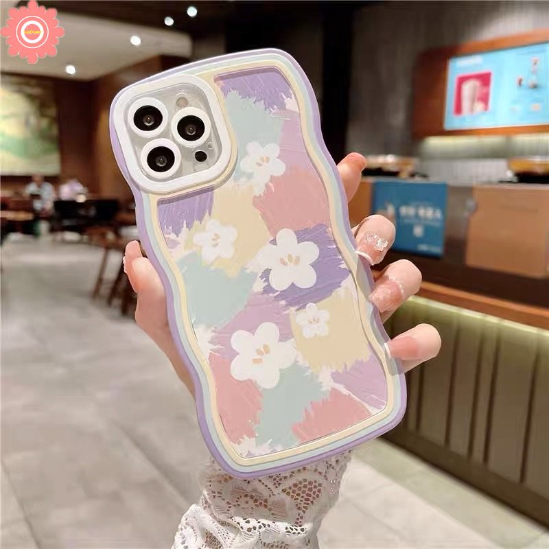 Casing Soft Case TPU Motif Lukisan Cat Minyak Bunga Untuk IPhone 11 / 14 / 12 / 13 Pro MAX / 7 / 8 + / XR / 6 / 6s / 14 + / X / XS MAX / SE 2020