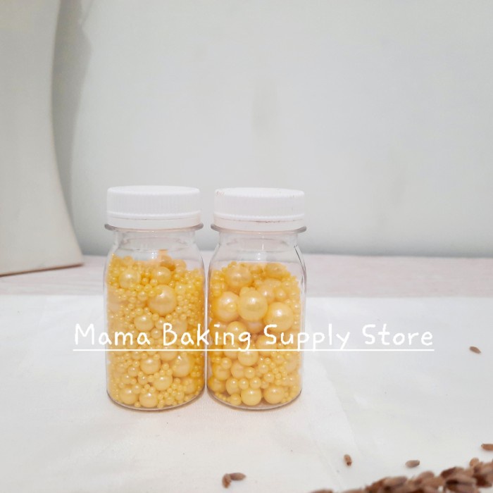 

Edible Sprinkle MIX PEARL YELLOW Mutiara Kuning Topping Decor -+50 g