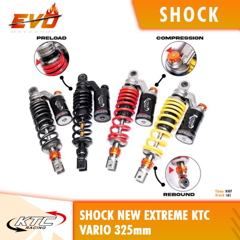 Shockbreaker Matic Shock Tabung Atas Ktc Extreme Vario 325mm