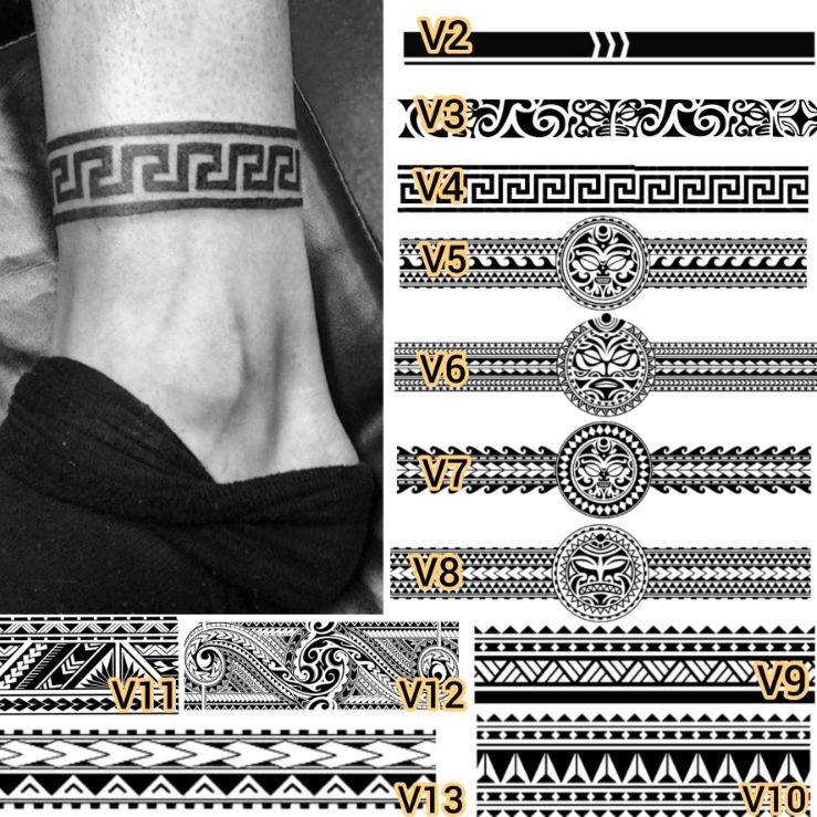 Terpercaya Tato Temporer/Stiker Tato Minimalis - V - Tato tribal gelang tato gelang k dan tangan