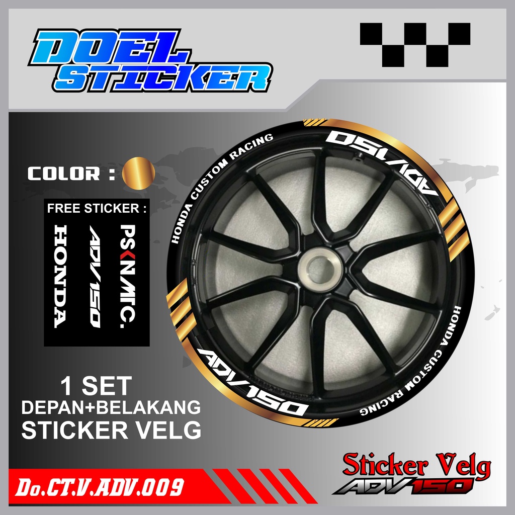 STICKER CUTTING LIST VELG HONDA ADV 150 VARIASI MOTOR DOEL 009