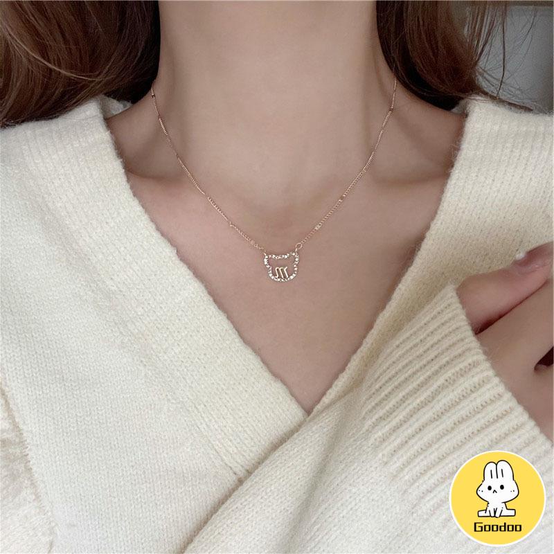 Beruang Kalung Wanita Sweater Wanita Panjang 2022 Baru Emas Rantai Klavikula Wanita Fashion Aksesoris  -Doo