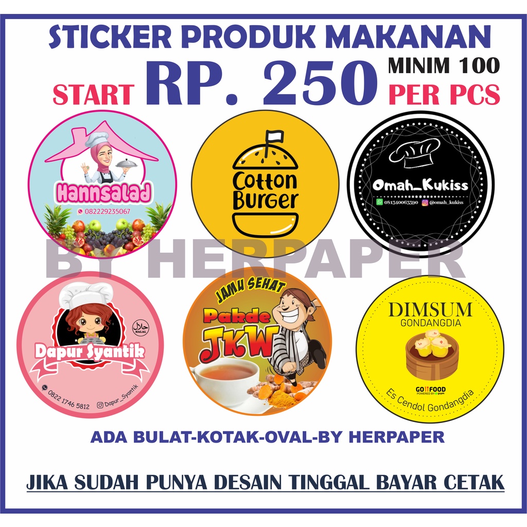 Jual Super Murahstiker Makanan Dan Minuman Kekinian Logo Makanan