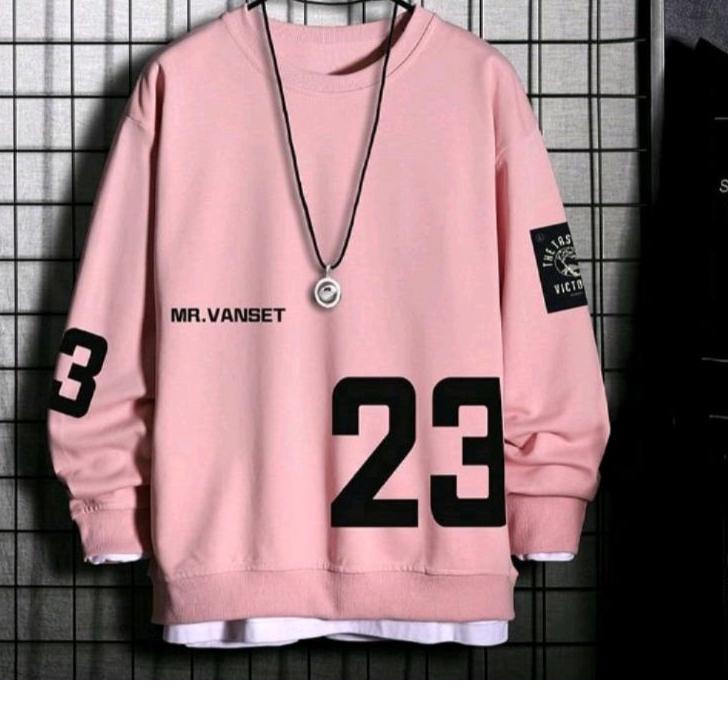 Terbaik sweater crewneck lengan panjang MR.VANSET/basic pria&wanita