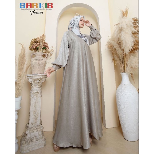 Ghania Set Voal sarkis -Gamis Polos -Basic dress Sarkis
